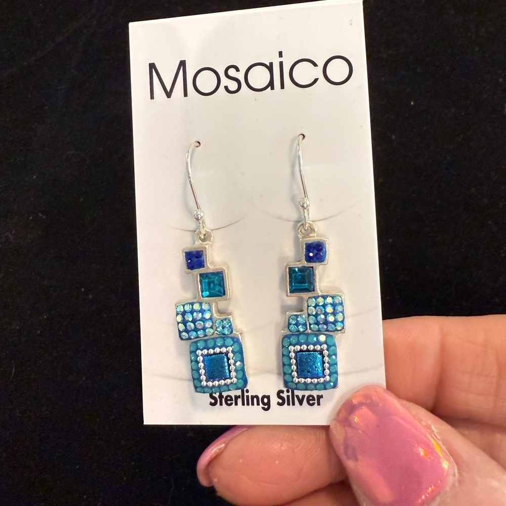 NWT Gorgeous Austrian Crystal / 925 Silver necklace & earrings from Mosaico - Picture 11 of 12